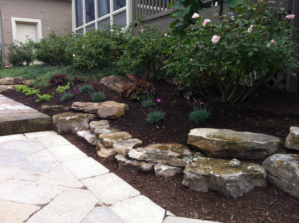 Landscape feature with Indian Creek small boulders from Green Stone | Noblesville and Indianapolis, Indiana
