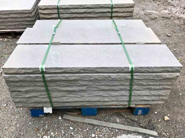 indiana-limestone-rock-faced-14-inch-wall-cap-greenstone-natural-stone-supplier-landscape-supply